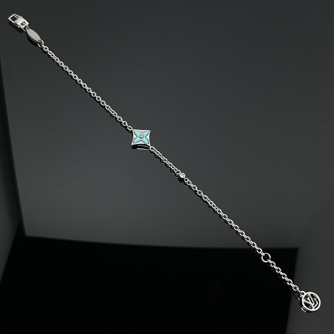 Color Blossom BB Star Bracelet, Yellow Gold, Amazonite and Diamond