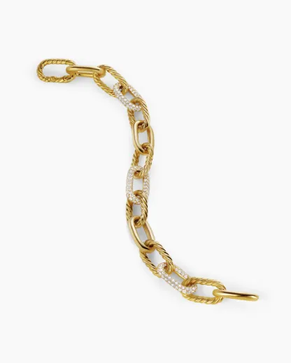 DY Madison® Chain Bracelet 18K Yellow Gold with Diamonds