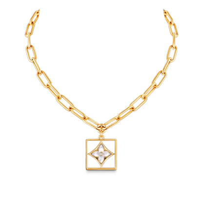 B Blossom Necklace, Yellow Gold, White Mother-Of-Pearl And Diamonds