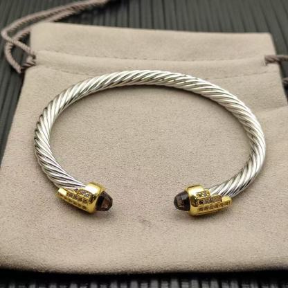 Cable Bracelet with Amethyst & Diamond Accents  5mm