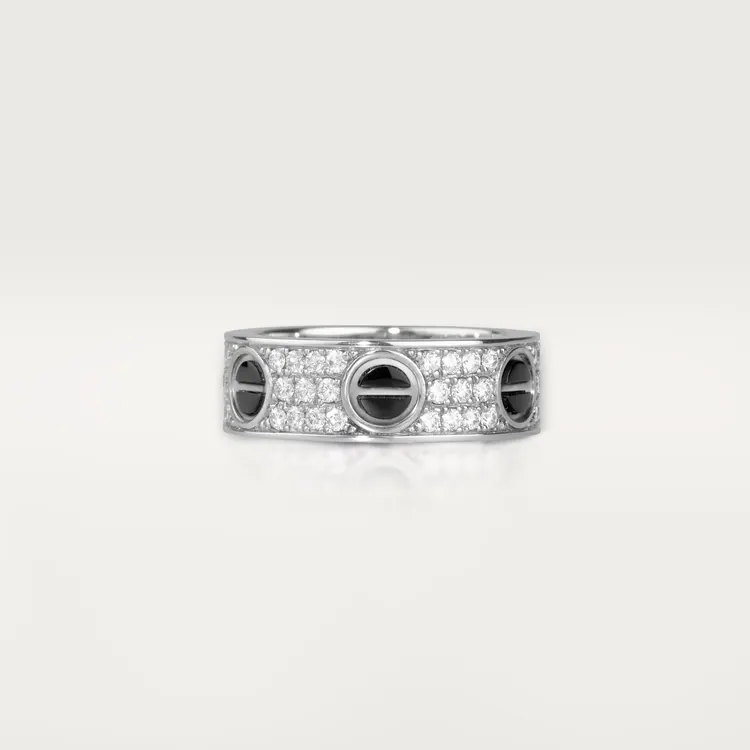 LOVE RING, DIAMOND-PAVED, CERAMIC