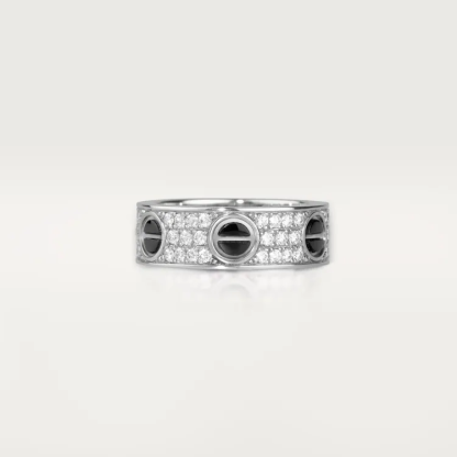 LOVE RING, DIAMOND-PAVED, CERAMIC
