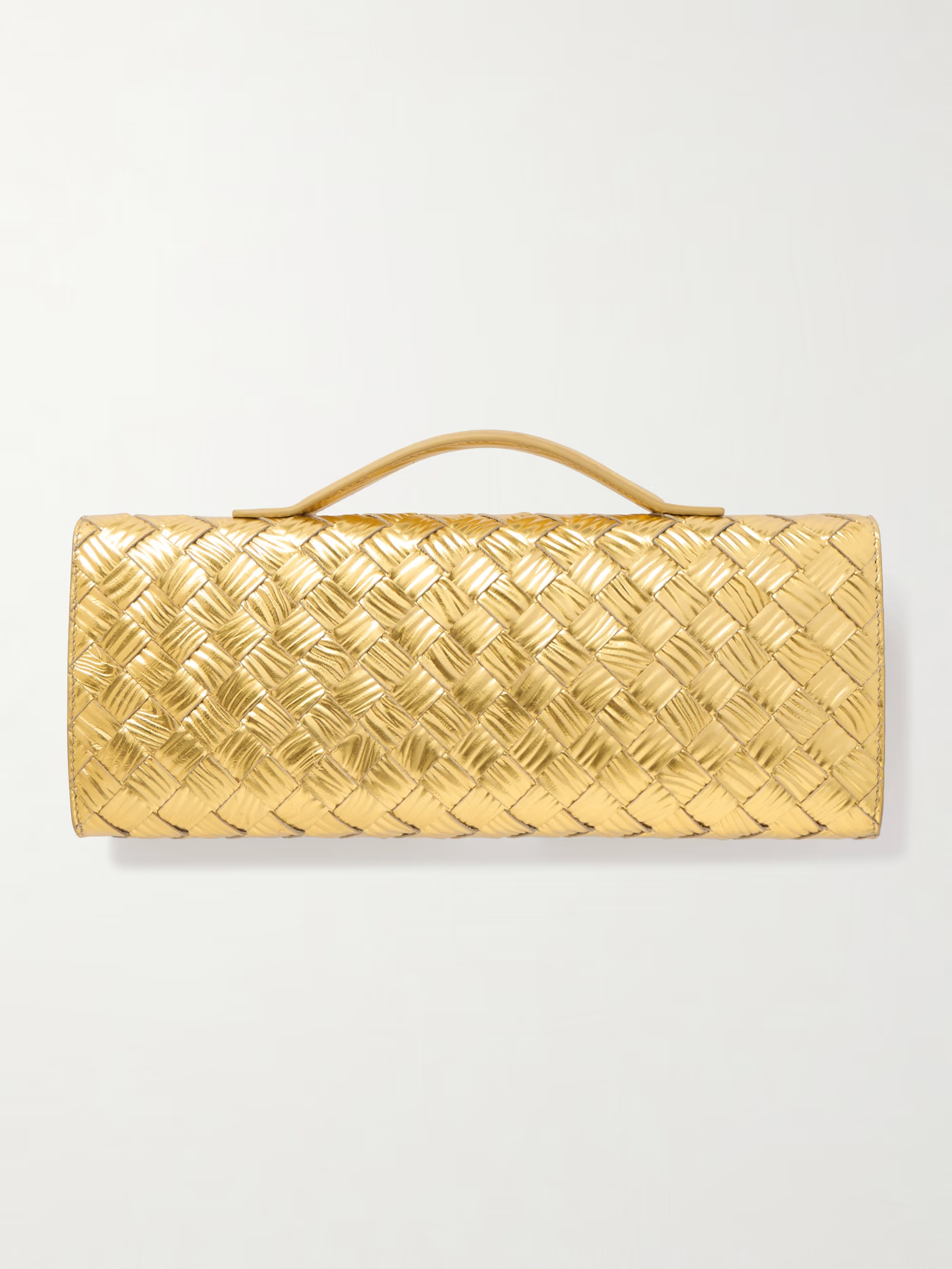 Bothtttega Vethtneta Gold Woven Evening Bag