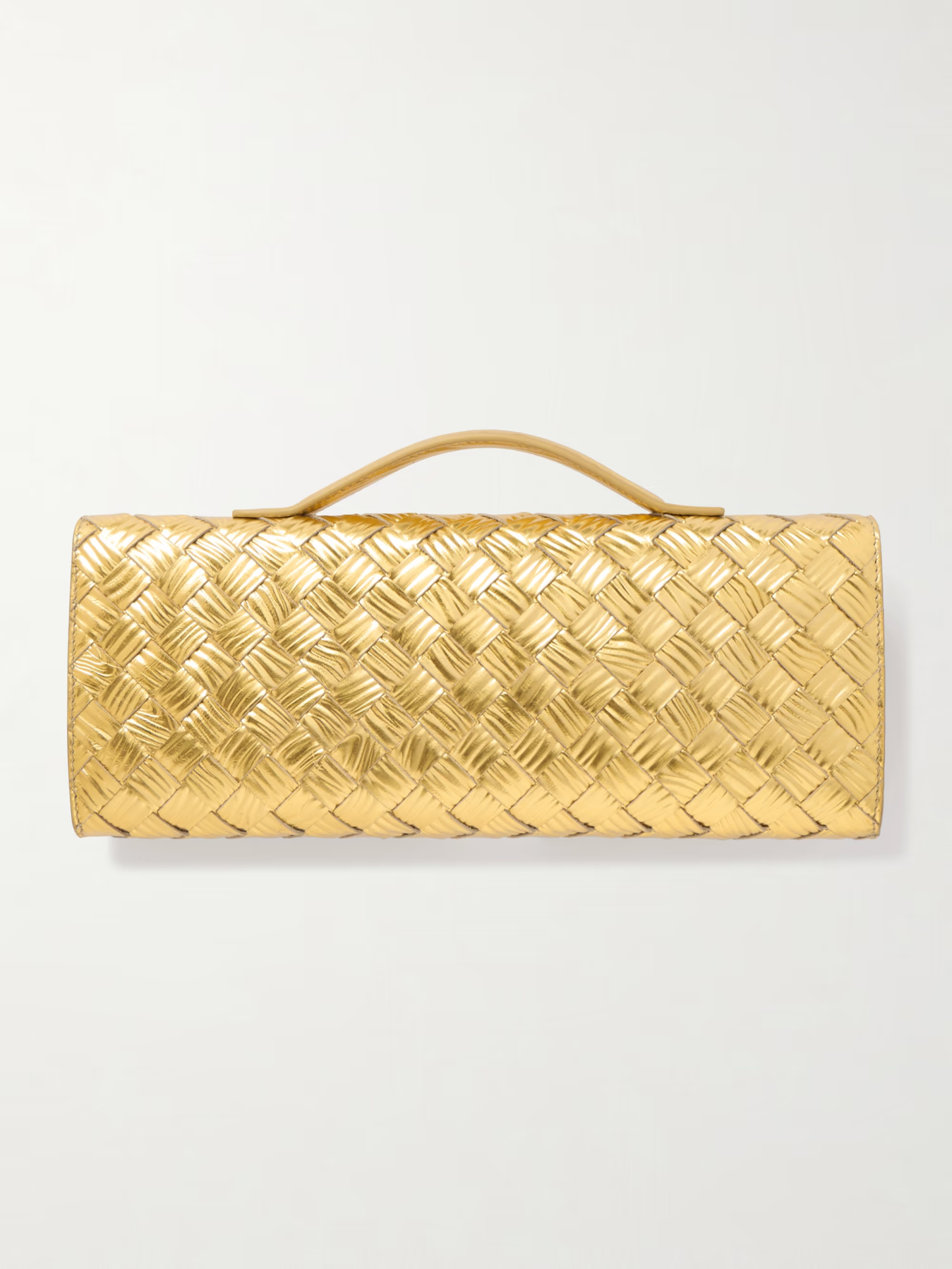 Bothtttega Vethtneta Gold Woven Evening Bag