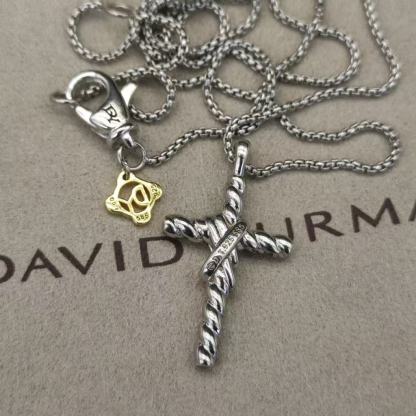 X Cross Pendant Sterling Silver with 18K Yellow Gold