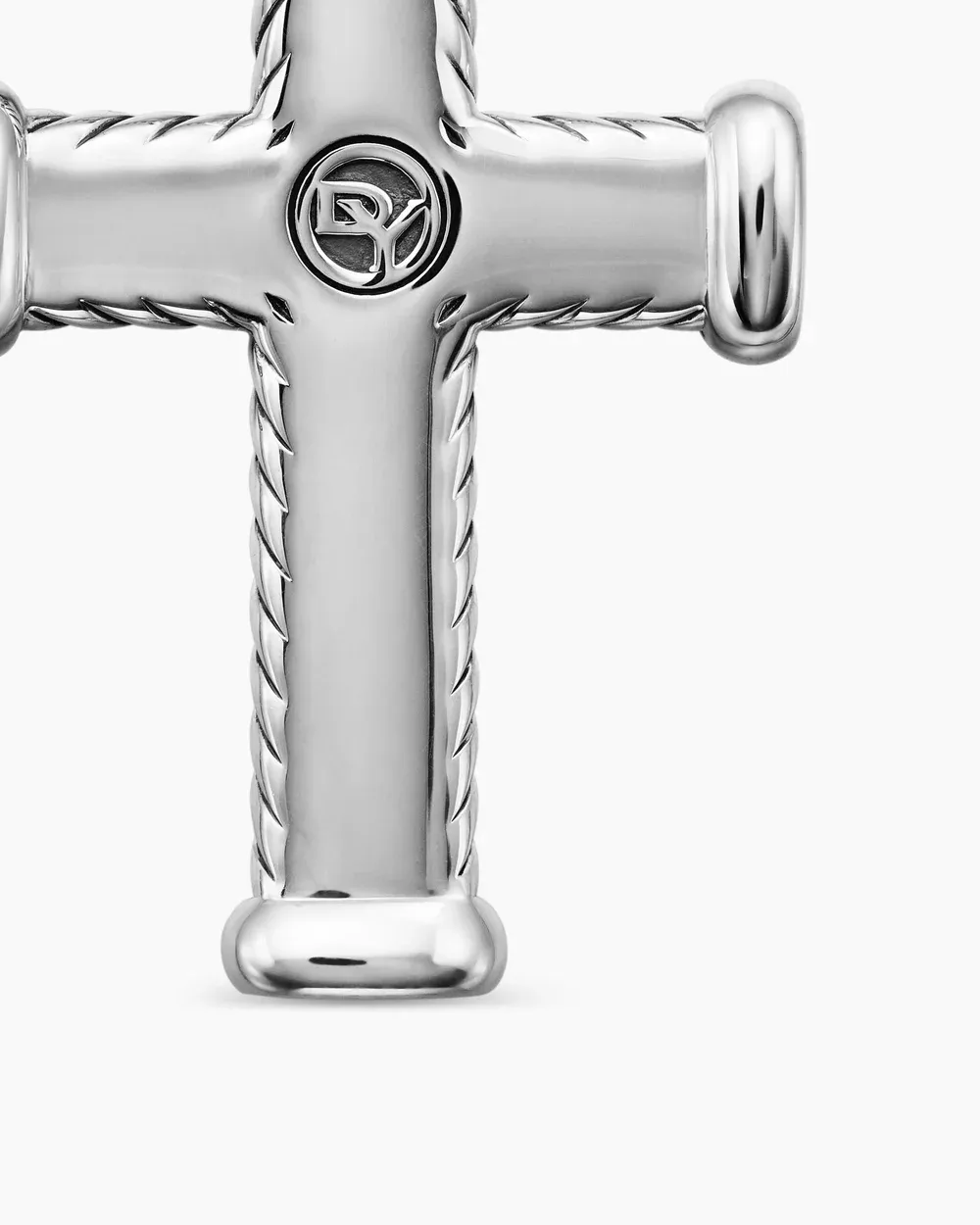 Chevron Cross Pendant Sterling Silver with Diamonds