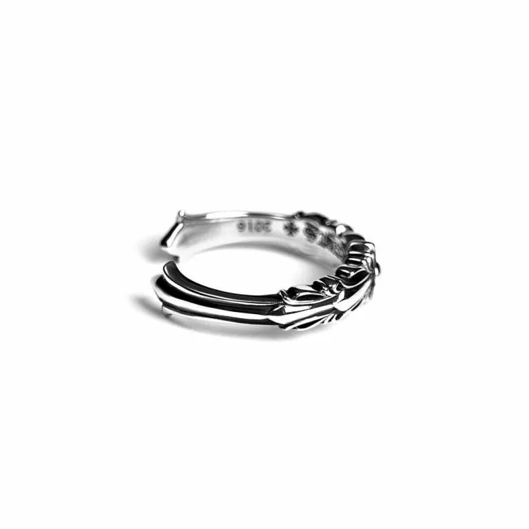 BABY DOUBLE FLORAL CROSS RING