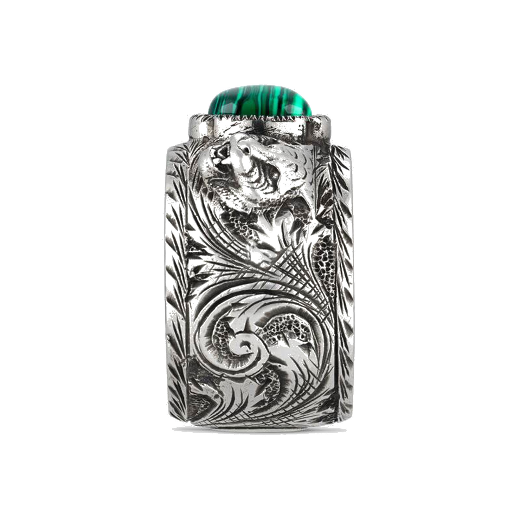 Small Feline Head Sterling Silver Ring