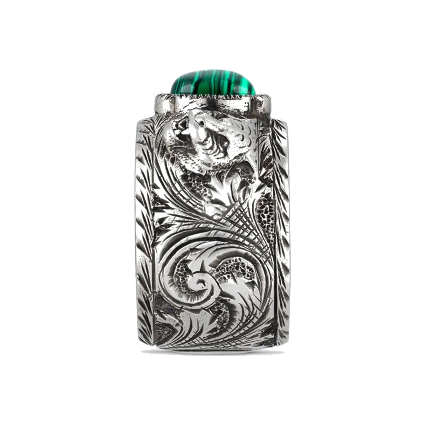 Small Feline Head Sterling Silver Ring