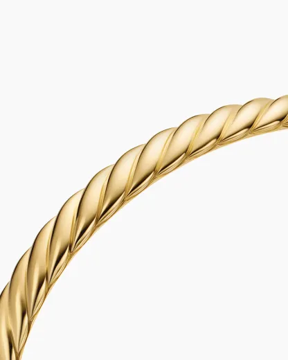 Sculpted Cable Bangle Bracelet 18K Yellow Gold, 6.2mm