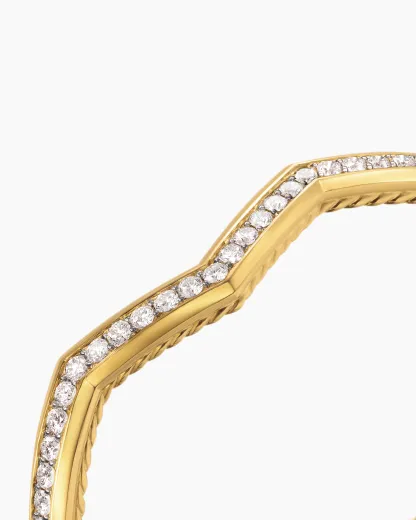 Zig Zag Stax™ Cuff Bracelet 18K Yellow Gold with Diamonds, 5mm