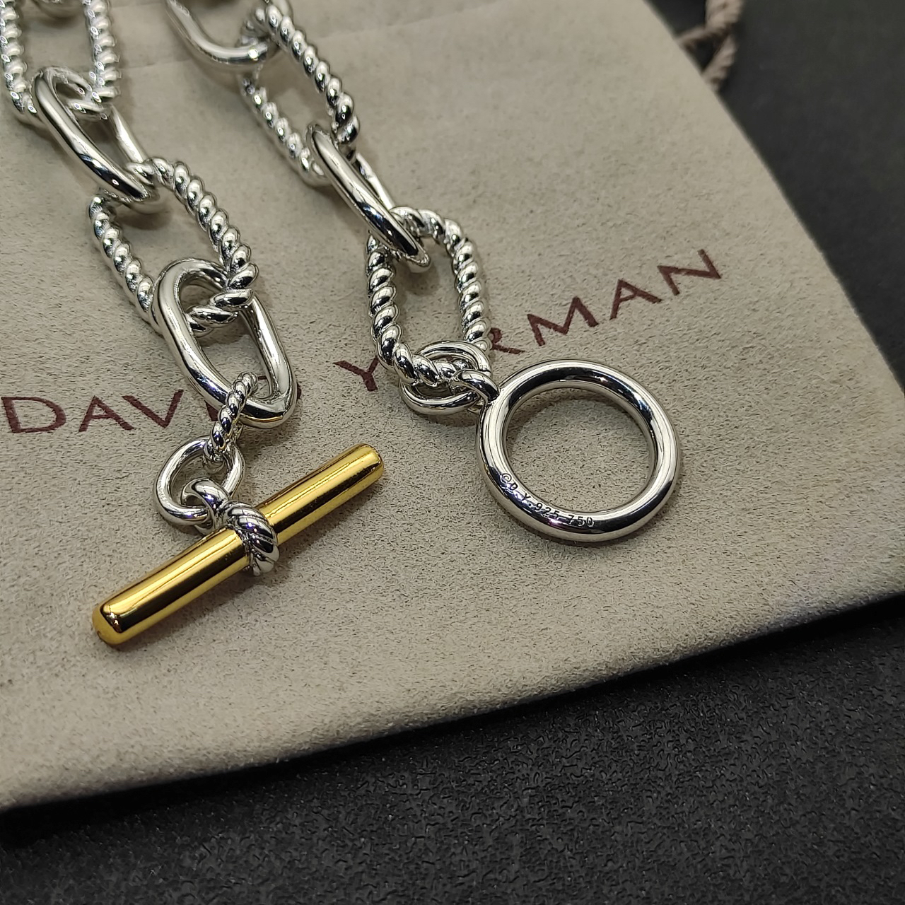 DY Madison® Toggle Chain Bracelet Sterling Silver with 18K Yellow Gold
