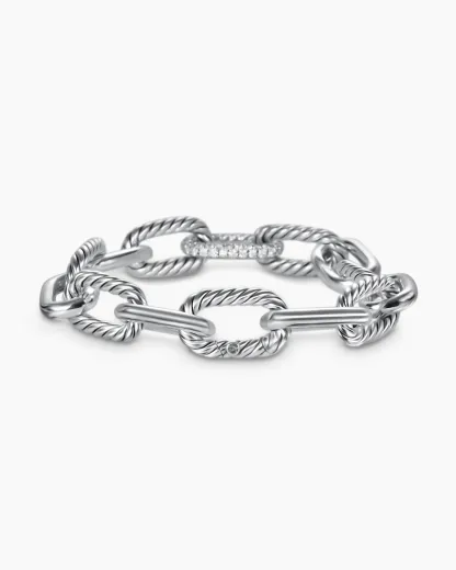 DY Madison® Chain Bracelet Sterling Silver with Diamonds