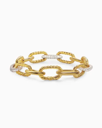 DY Madison® Chain Bracelet 18K Yellow Gold with Diamonds