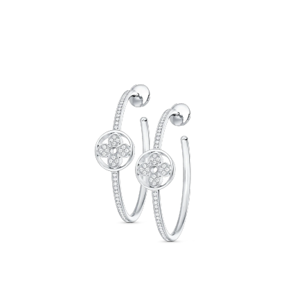 Idylle Blossom Hoops, White Gold And Diamonds