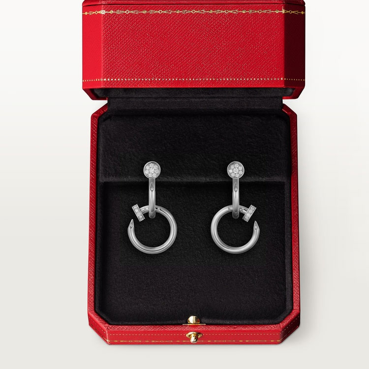 JUSTE UN CLOU EARRINGS, DOUBLE, DIAMONDS