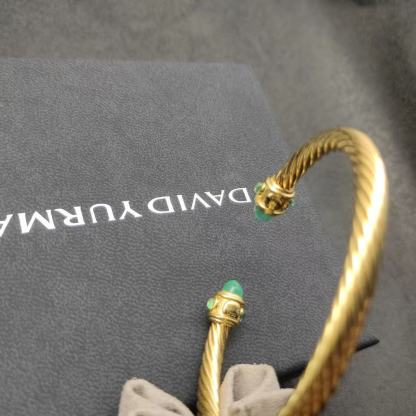 Renaissance® Classic Cable Bracelet Sterling gold with 14K Yellow Gold, green Topaz and Lapis, 5mm