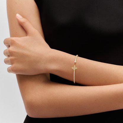 Idylle Blossom Twist Bracelet, Yellow Gold And Diamonds