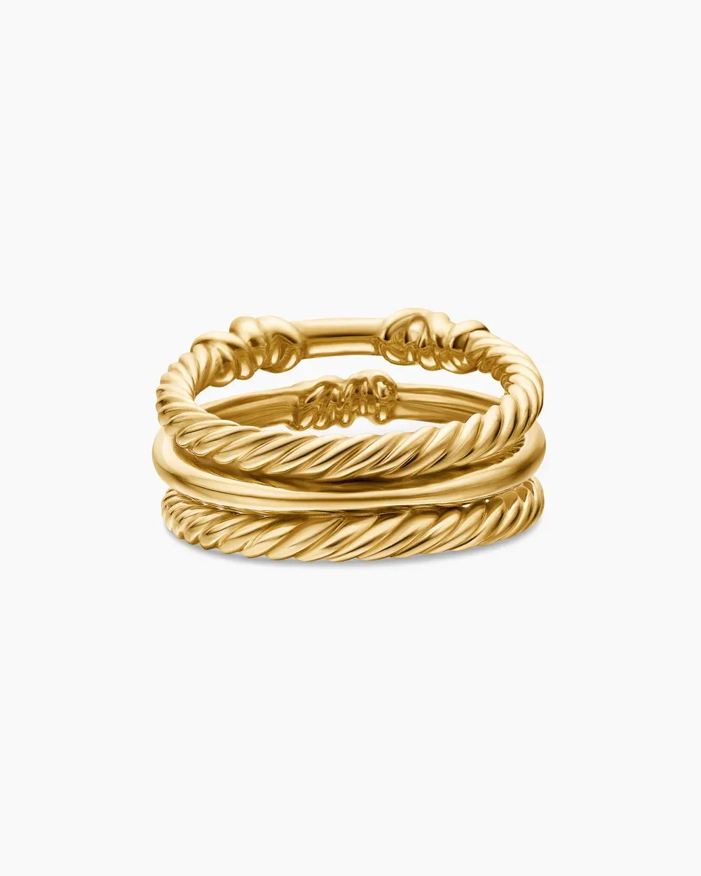 Petite Helena Wrap Three Row Ring 18K Yellow Gold with Diamonds,