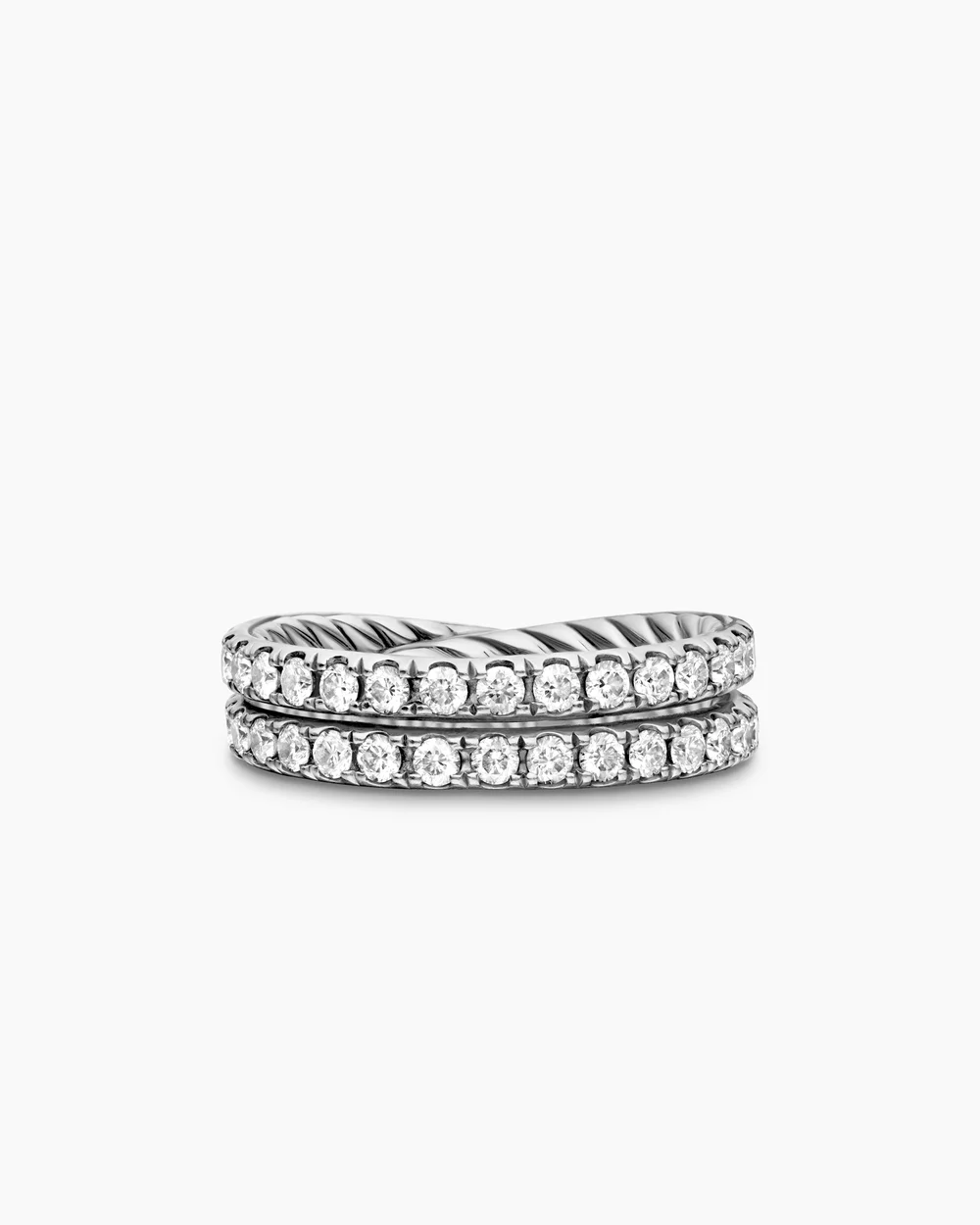 DY Crossover® Band Ring Platinum with Diamonds