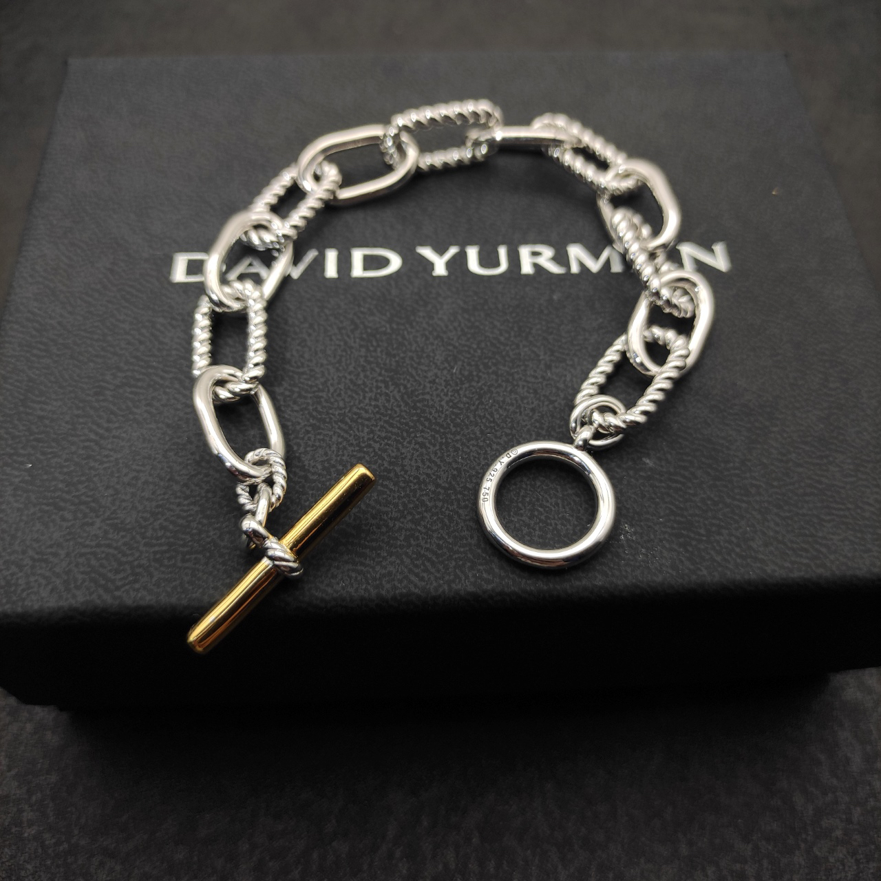 DY Madison® Toggle Chain Bracelet Sterling Silver with 18K Yellow Gold