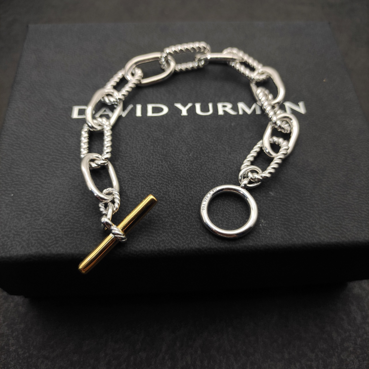 DY Madison® Toggle Chain Bracelet Sterling Silver with 18K Yellow Gold