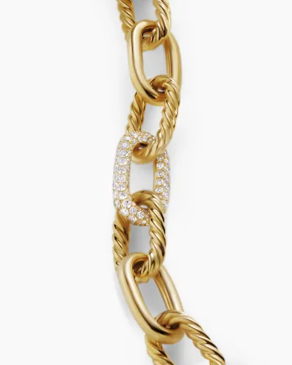 DY Madison® Chain Bracelet 18K Yellow Gold with Diamonds