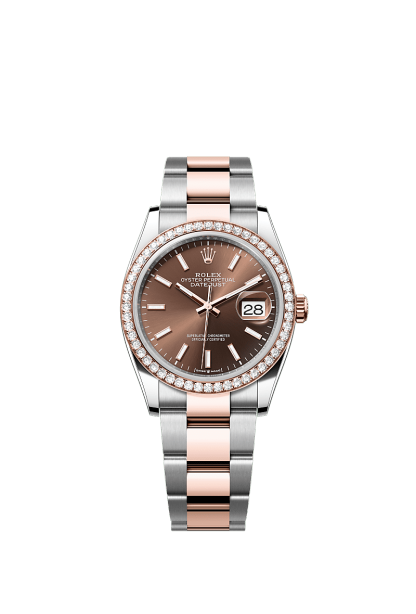 Oyster, 36 mm, Oystersteel, Everose gold and diamonds  Reference 126281RBR