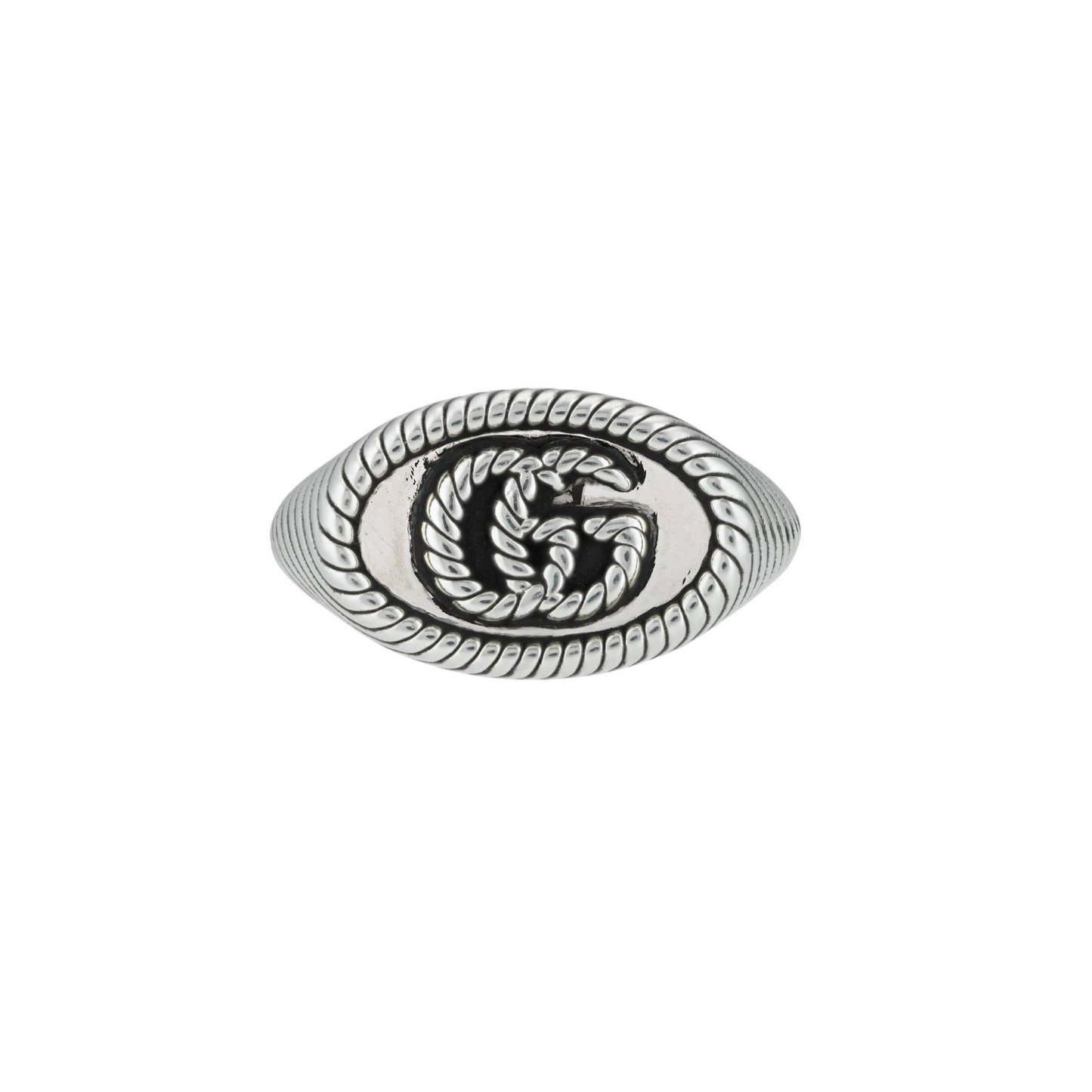 INTERLOCKING G CHEVALIER RING IN SILVER