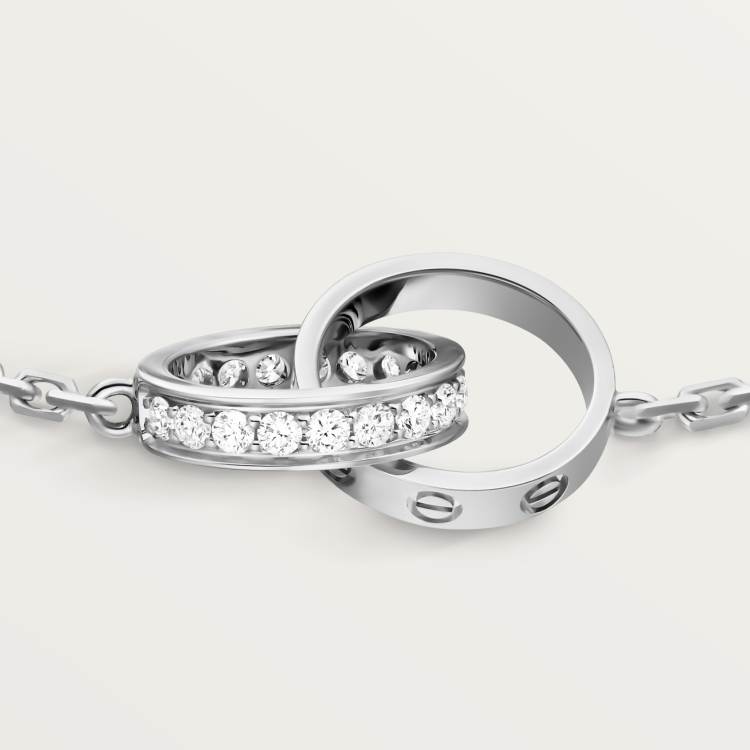 LOVE bracelet, half-paved with diamonds 18K white gold