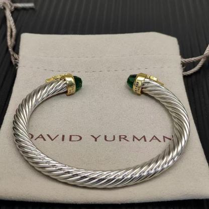 7mm Cable Bracelet with Peridot & Diamond Accents – Gold Cap