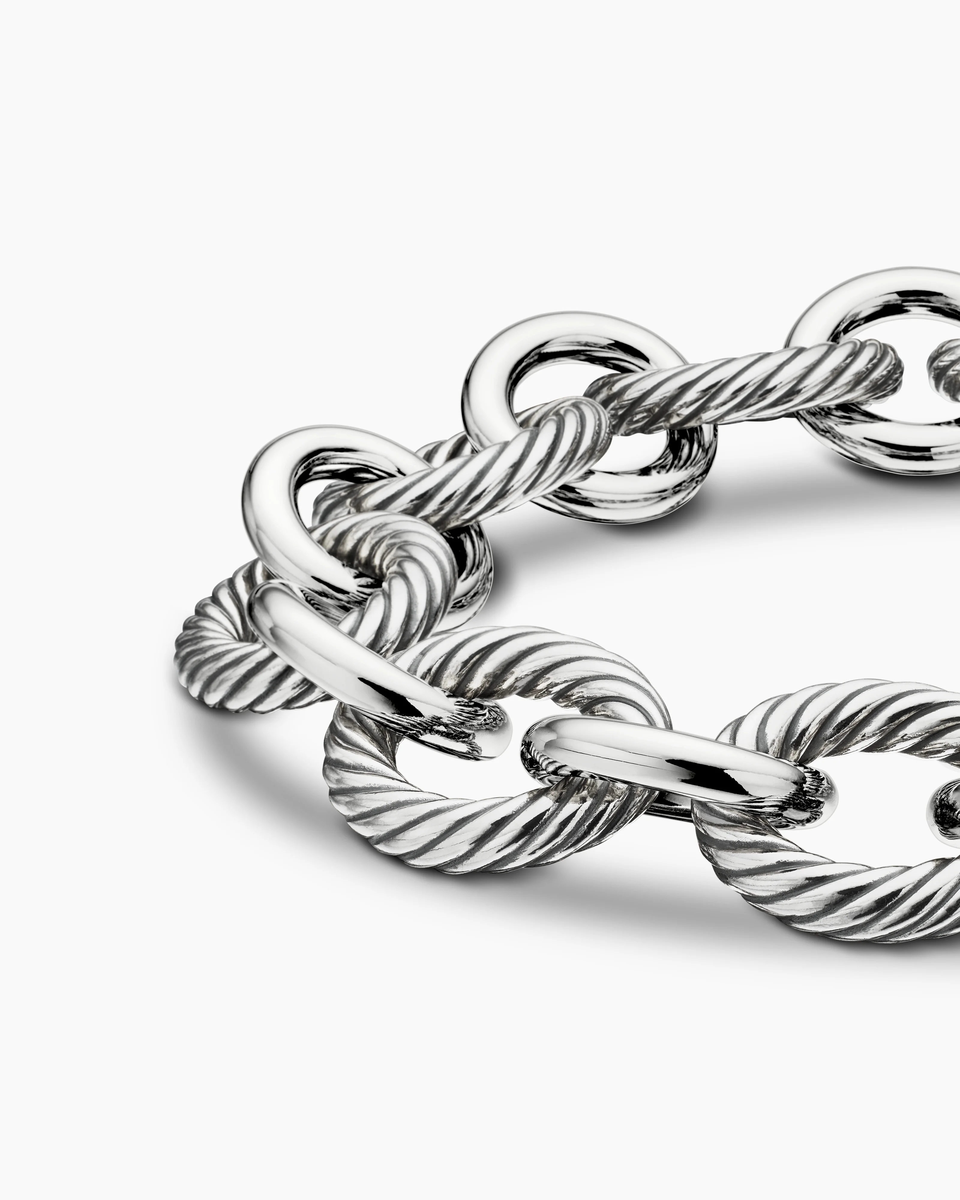 Oval Link Chain Bracelet Sterling Silver