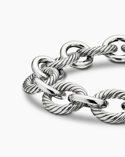Oval Link Chain Bracelet Sterling Silver