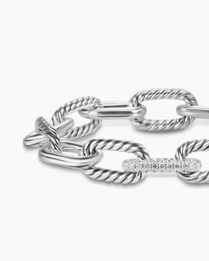 DY Madison® Chain Bracelet Sterling Silver with Diamonds
