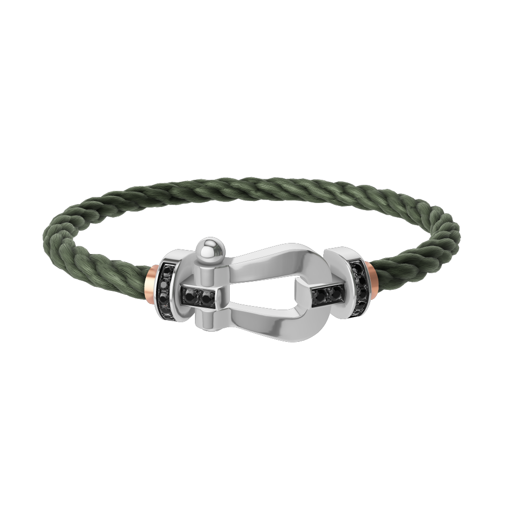 Force 10 bracelet 18k white gold and black diamonds large model