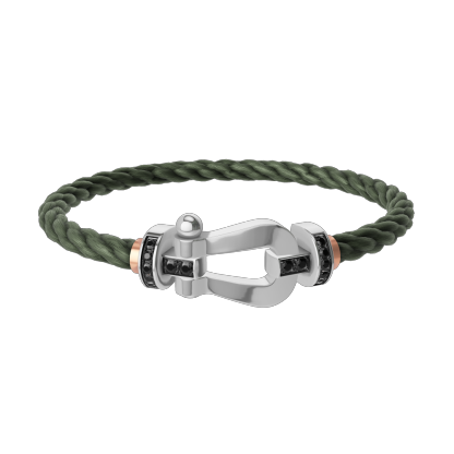 Force 10 bracelet 18k white gold and black diamonds large model
