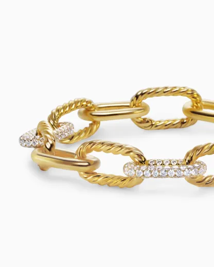 DY Madison® Chain Bracelet 18K Yellow Gold with Diamonds
