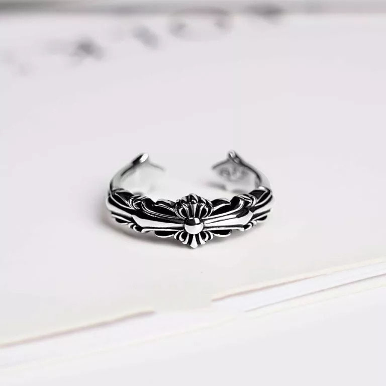 BABY DOUBLE FLORAL CROSS RING