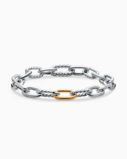 DY Madison® Chain Bracelet Sterling Silver with 18K Yellow Gold