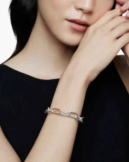 DY Madison® Chain Bracelet Sterling Silver with 18K Rose Gold