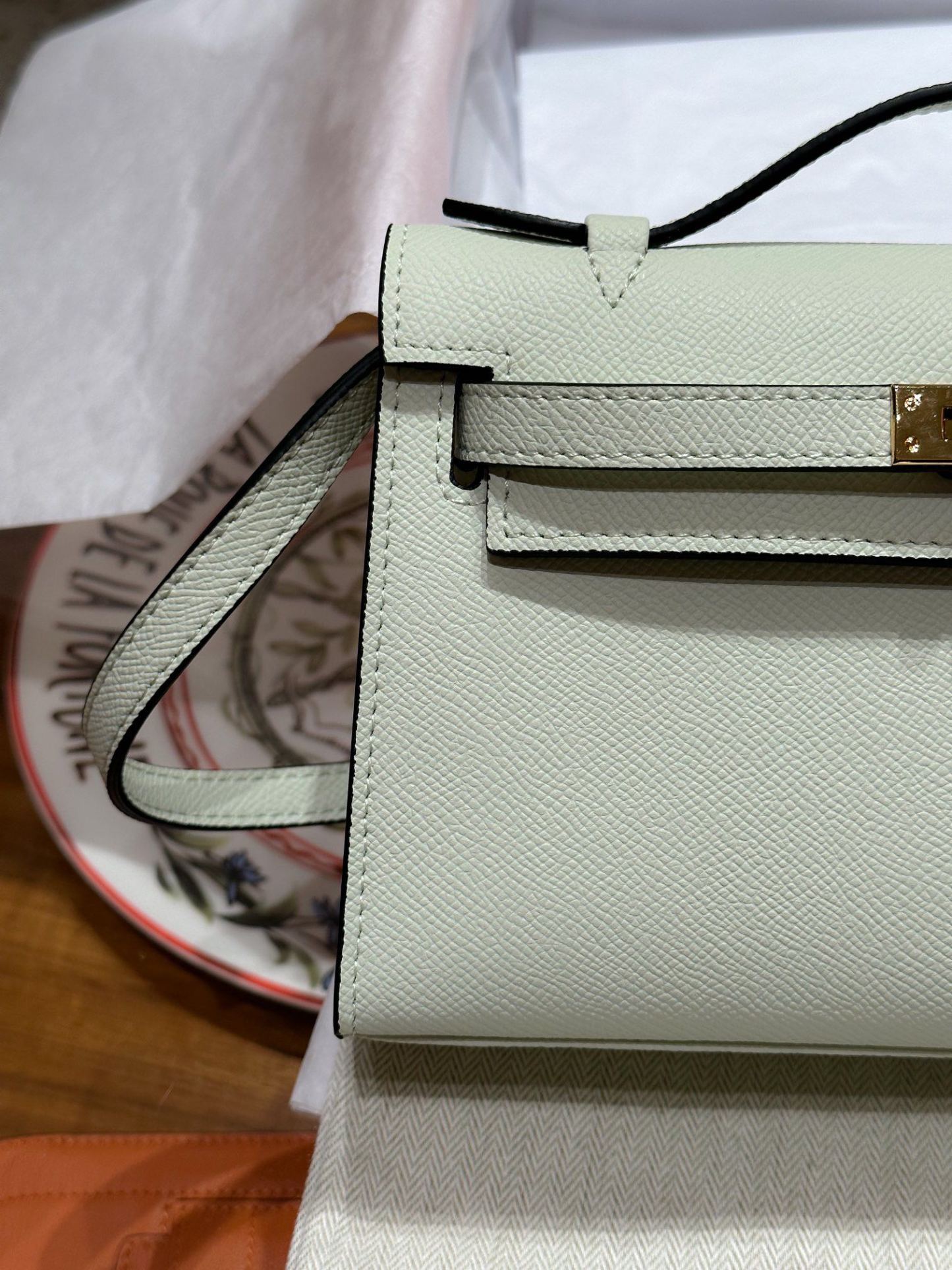 Herthtmes  Epsom Kelly Pochette Clutch