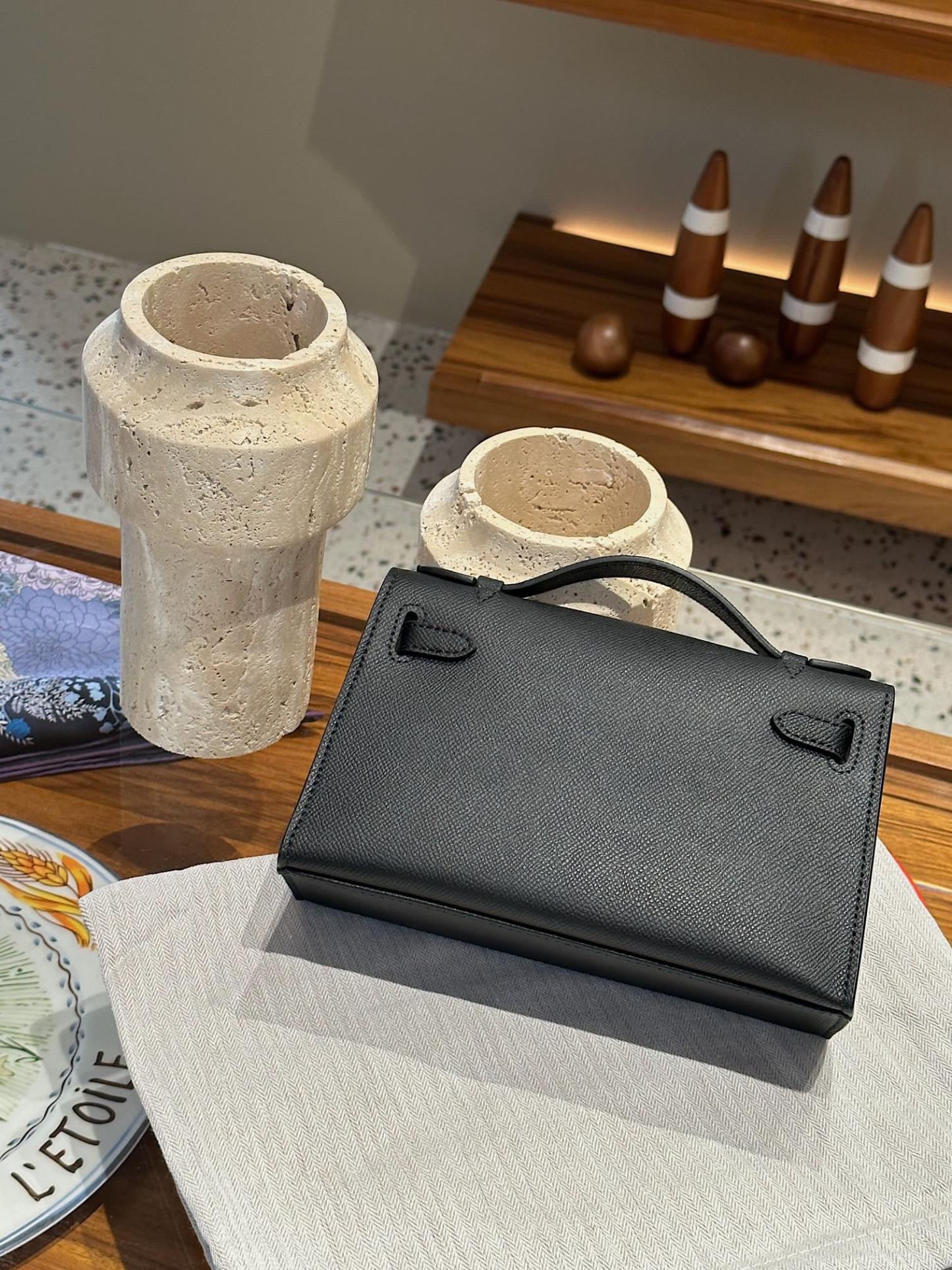 Herthtmes  Epsom Kelly Pochette Clutch