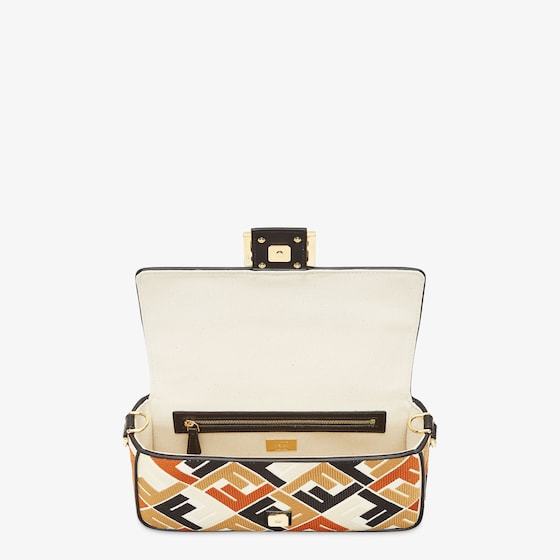 Baguette Multicolor canvas bag with FF embroidery