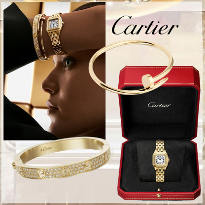 3‑Piece Carthttier Stack – Panthère de Cathtrtier Watch, Love Bracelet & Juste un Clou bracelet