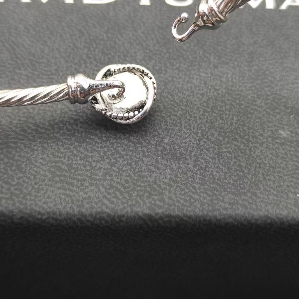 Cable Classics bracelet with rubies and beaded details, sterling silver, 3mm