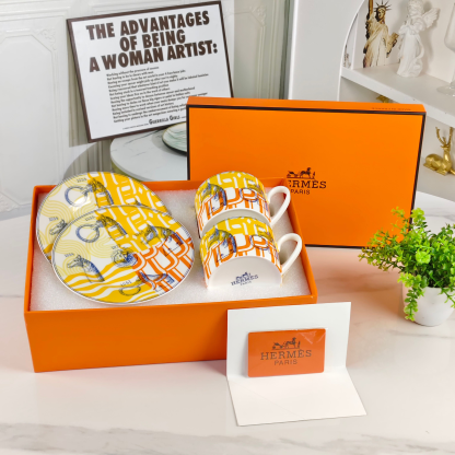 New Arrival 🔥 Hethtrmès High-End "Digital Horse" Double Cup & Saucer Set