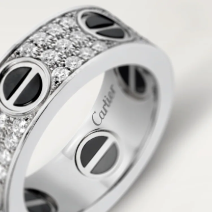 LOVE RING, DIAMOND-PAVED, CERAMIC