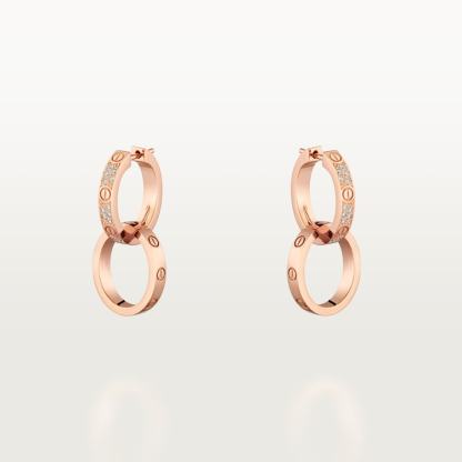 LOVE EARRINGS, MULTIWEAR, HALF-PAVED