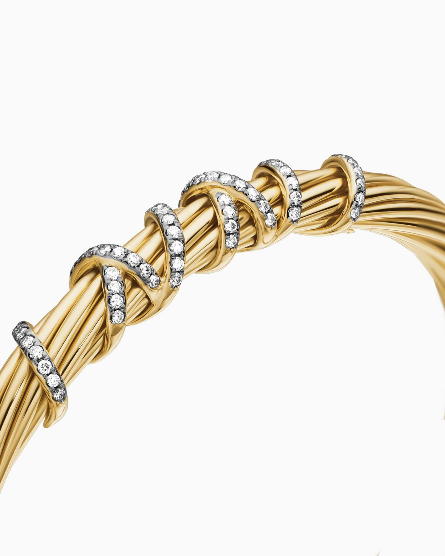 Helena Centre Station Bracelet 18K Yellow Gold with Diamonds, 6mm