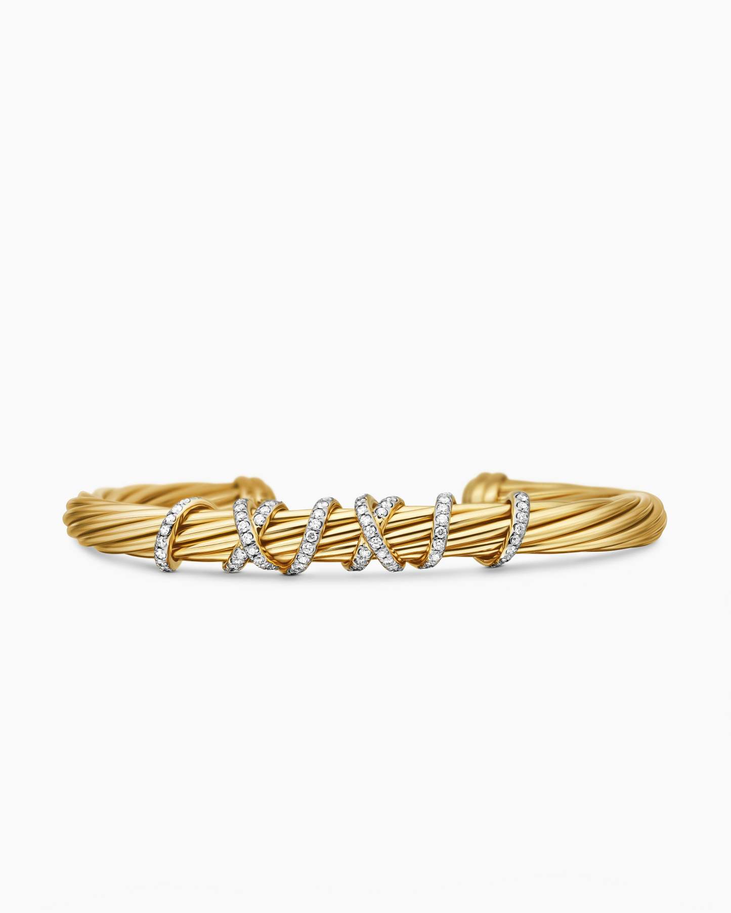 Helena Centre Station Bracelet 18K Yellow Gold with Diamonds, 6mm